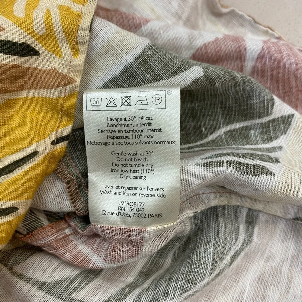 Sezane Fily Vicky Dress in Multi Leaves Print Size FR 34 US 2 - Picture 10 of 11